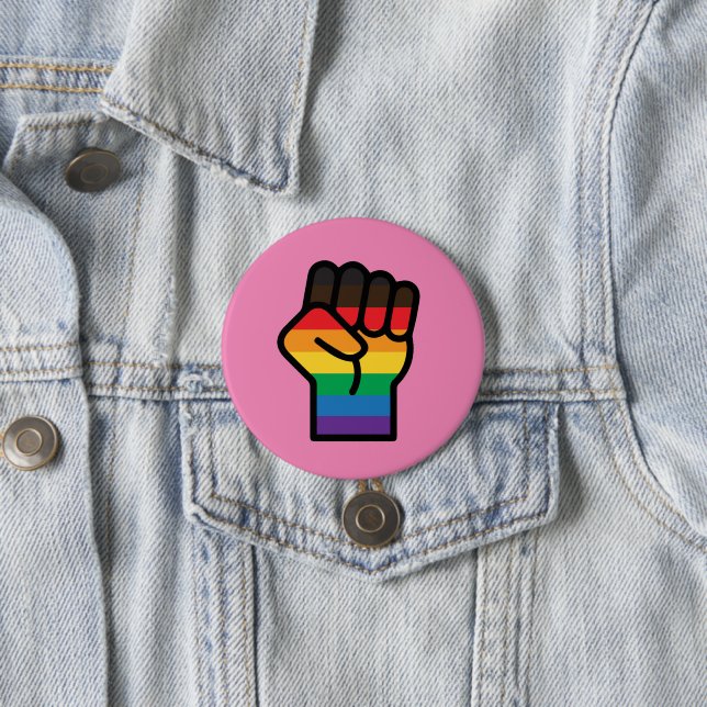 Gay Pride Faust Button (Beispiel)