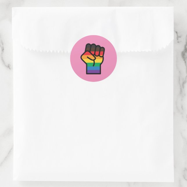 Gay Pride Faust Runder Aufkleber (Tasche)