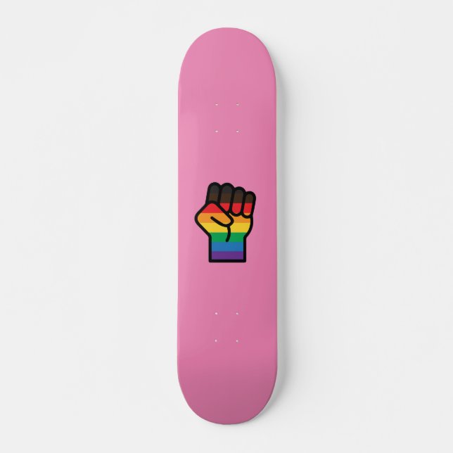 Gay Pride Faust Skateboard (Vorne)