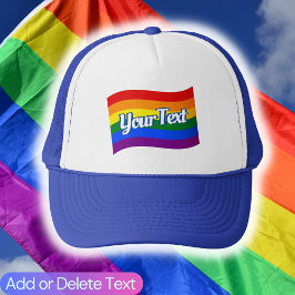 Gay Pride Flag Flag Flag Flag Flag LGBT Text Retro Truckerkappe