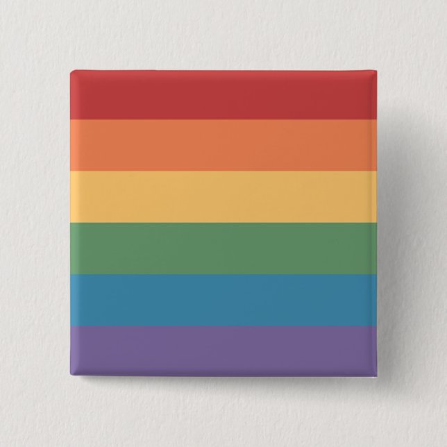 Gay Pride-Flag gepflegt Button (Vorderseite)