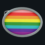 Gay Pride-Flag-Gurtband mit dem ersten Regenbogen Ovale Gürtelschnalle<br><div class="desc">Erste Rainbow Gay Pride Flag Belt Buckle Original 8-Streifen Version der Gay Pride-Fahne von Gilbert Baker im Jahr 1978. Baker hat jedem der Farben eine bestimmte Bedeutung zugewiesen: Hot Rosa: Sexualität rot: Lebensorange: Gelb heilend: Sonnenlicht grün: Natur türkis: Magie/Kunst indigo/blau: Gelassenheit/Harmonie violett: Geist</div>
