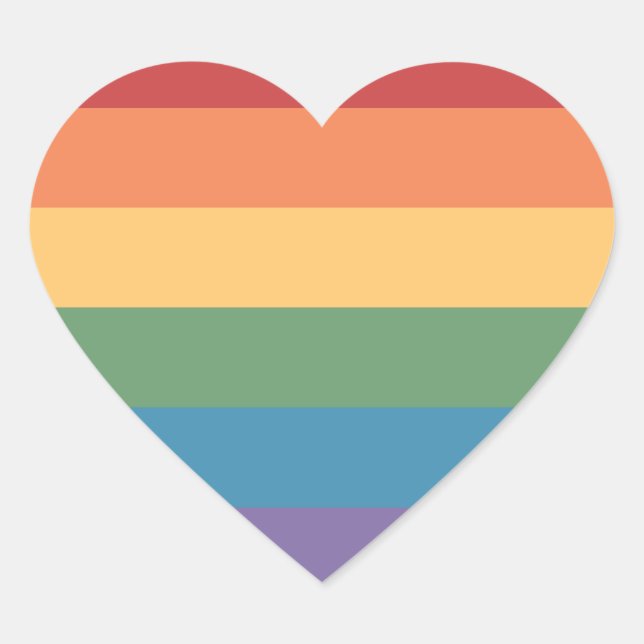 Gay Pride Flag Herz Herz-Aufkleber (Vorderseite)