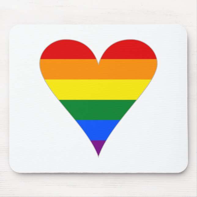 Gay Pride Flag Herzstück Funky - Grau Mousepad (Vorne)