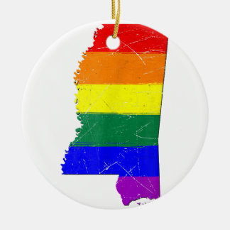 Gay Pride-Flag Mississippi Keramik Ornament