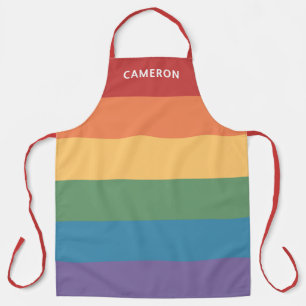 Gay Pride-Flag Mit Monogramm geheizt Schürze