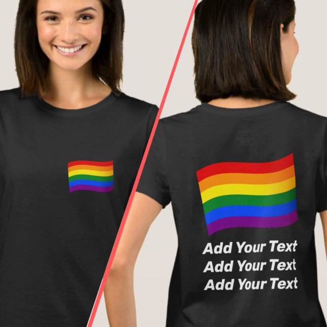 Gay Pride-Flag mit Regenbogenfarben 2 Seiten LGBTQ T-Shirt (Von Creator hochgeladen)