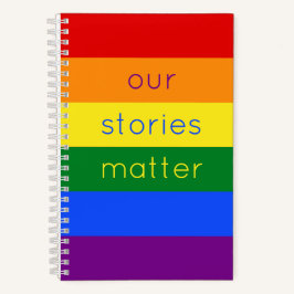 Gay Pride Flag Slogan Niedliche Regenbogenstreifen Notizbuch