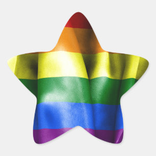 Gay Pride Flag Star Shaping Sticker