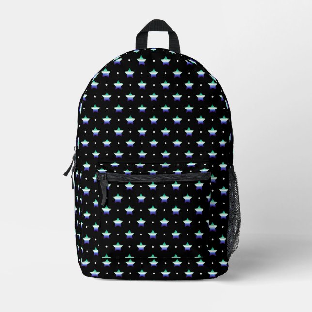 Gay Pride Flag Stars Muster Gay Pride 2024 Bedruckter Rucksack (Vorderseite)