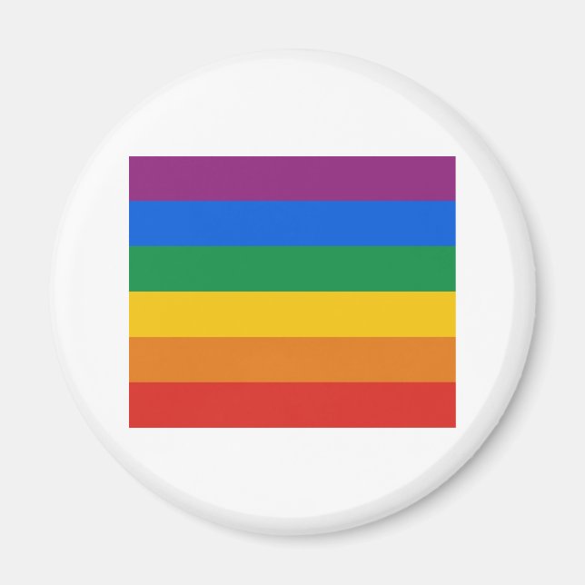 Gay Pride Flag T - Shirt Magnet (Vorne)