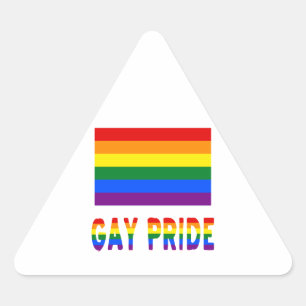 Gay Pride-Flag und -Wörter Dreieckiger Aufkleber