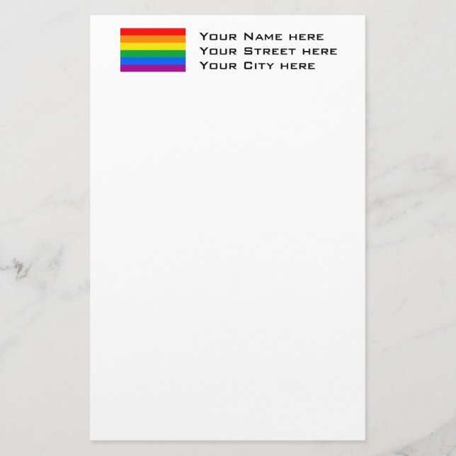 Gay Pride-Flagge Briefpapier (Vorderseite)