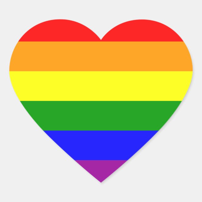 Gay Pride-Flagge / Regenbogenflagge Herz-Aufkleber (Vorderseite)