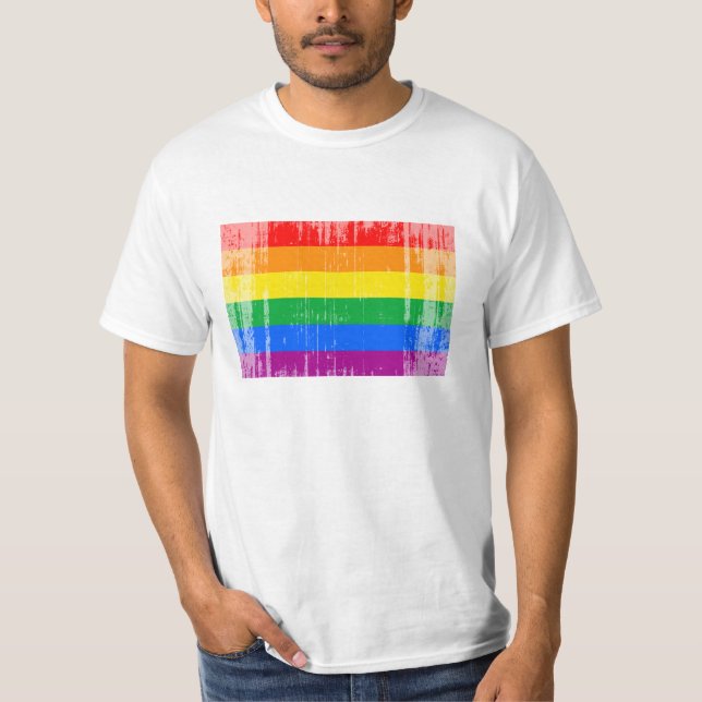 Gay Pride-Flagge T-Shirt (Vorderseite)