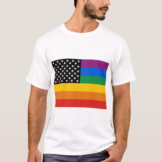 Gay Pride-Flagge T-Shirt (Vorderseite)