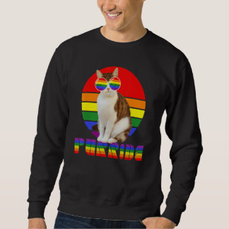 Gay Pride For Women Men Lgbt Daddy Cat Cat  Purrid Sweatshirt