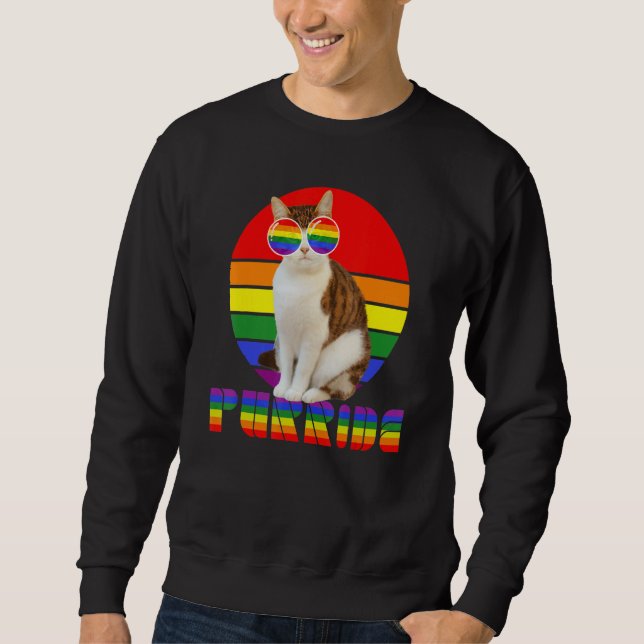 Gay Pride For Women Men Lgbt Daddy Cat Cat  Purrid Sweatshirt (Vorderseite)