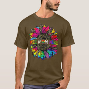 Gay Pride Freie Mama Schläger Sonnenblumen Leopard T-Shirt