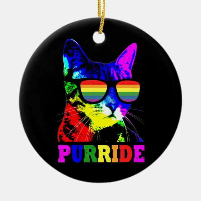 Gay Pride für Männer LGBT Daddy Cat Gift Keramik Ornament (Vorne)