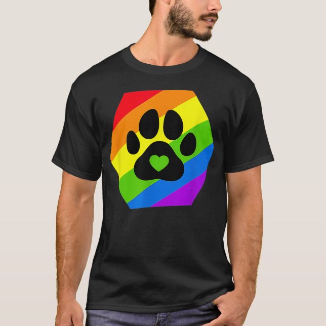 Gay Pride Furry LGBTQ-Regenbogenflagge T-Shirt (Vorderseite)