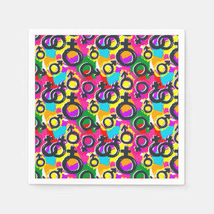 Gay Pride Geschlecht Neon Muster Serviette