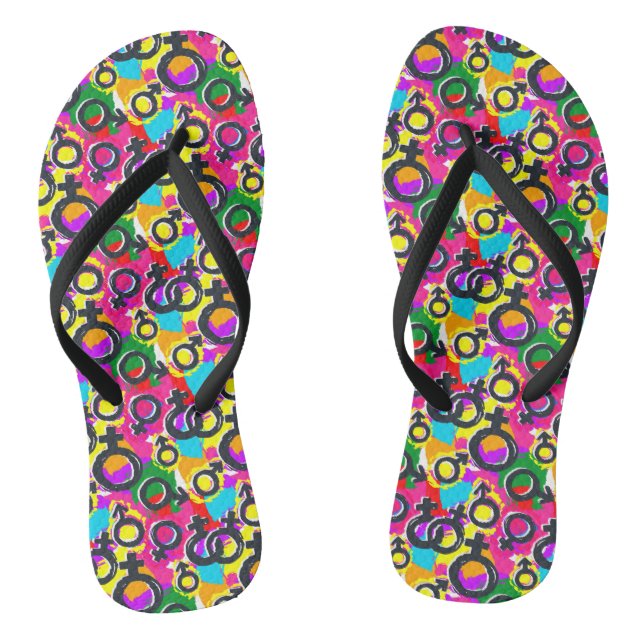Gay Pride Geschlecht Neonmuster Flip Flops (Fußbett)