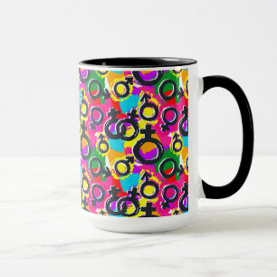 Gay Pride Geschlecht Neonmuster Tasse