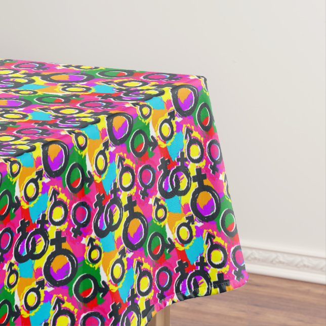 Gay Pride Geschlecht Neonmuster Tischdecke (Beispiel)
