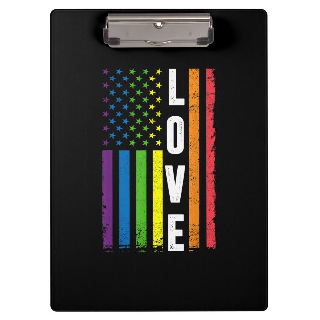 Gay Pride gibt Männern LGBT Rainbow Flag Gay Lo Klemmbrett (Vorderseite)