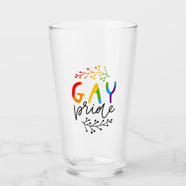 Gay Pride Glas (Vorderseite)