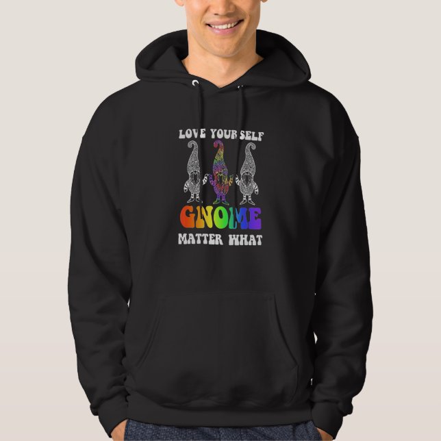 Gay Pride Gnome Rainbow LGBTQ Liebe ist Liebe Gnom Hoodie (Vorderseite)