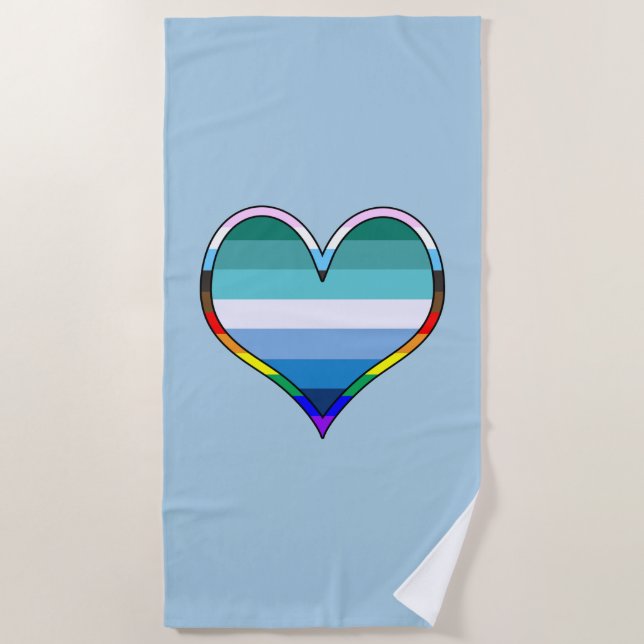 Gay Pride Heart Beach Handtuch (Vorderseite)
