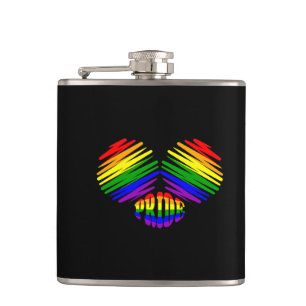 Gay Pride Heart Flachmann