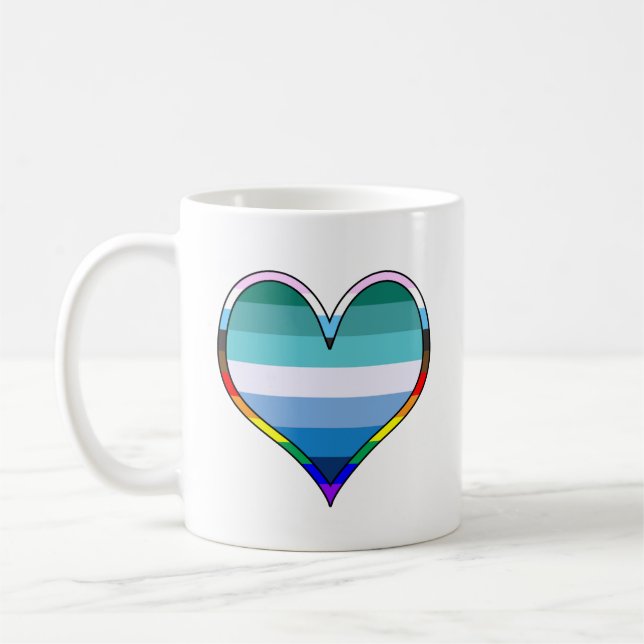 Gay Pride Heart Kaffeetasse (Links)