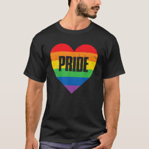 Gay Pride Heart Rainbow Flag Lgbt Lgbtq Lesbian Bi T-Shirt
