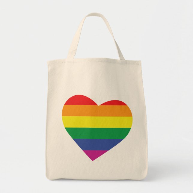 Gay Pride Heart Tragetasche (Vorne)