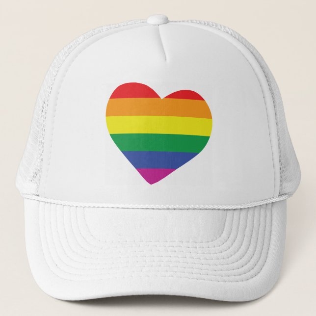 Gay Pride Heart Truckerkappe (Vorderseite)
