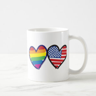 GAY-PRIDE-HERZ-UND-FLAG KAFFEETASSE
