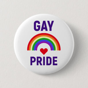 Gay Pride Herz und Regenbogen Button