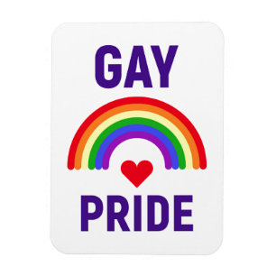 Gay Pride Herz und Regenbogen Magnet