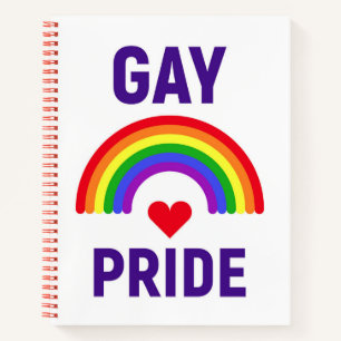 Gay Pride Herz und Regenbogen Notizbuch
