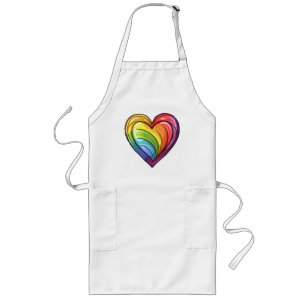 Gay Pride Herzdesign Lange Schürze