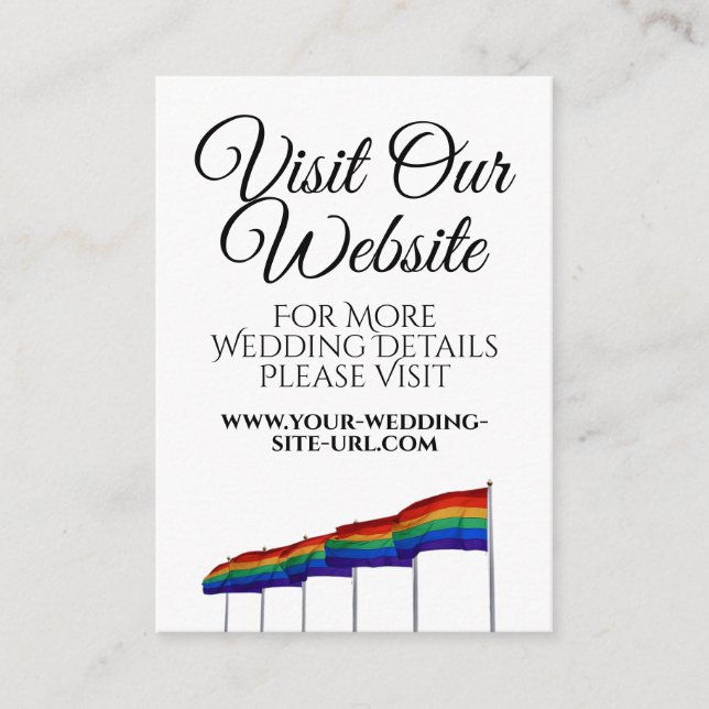 Gay Pride Hochzeit Besuchen Sie unsere Website-Abs Begleitkarte (Vorderseite)