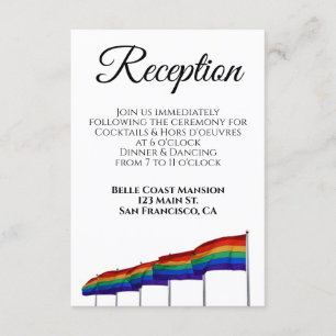 Gay Pride Hochzeitsempfangskarte Begleitkarte