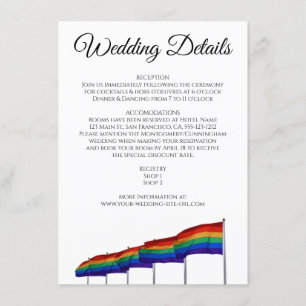 Gay Pride-Hochzeitskarte Begleitkarte