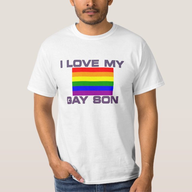 Gay Pride I Liebe My Gay Son T-Shirt (Vorderseite)
