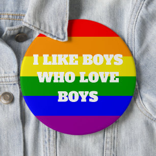 Gay Pride Ich mag Jungs, die Lieben haben Button