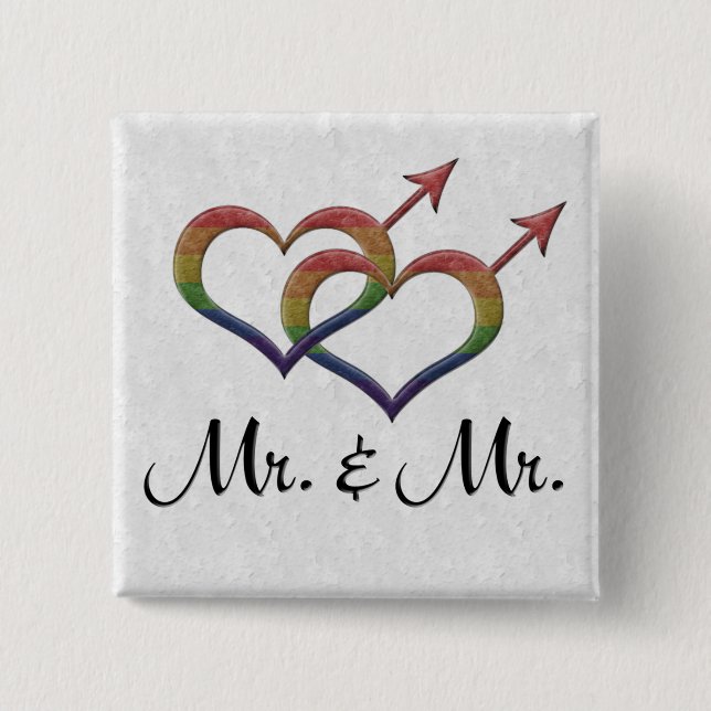 Gay Pride Interlinking Gender Symbols Button (Vorderseite)