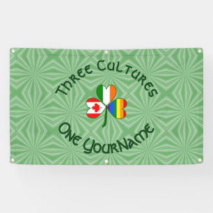 Gay Pride Irland Kanada Shamrock Flag Personalisie Banner